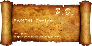 Prádl Dorina névjegykártya